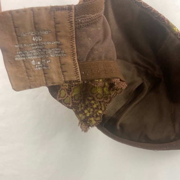 Ambrielle Womens Brown Lace Floral 40D Bra - Picture 11 of 11